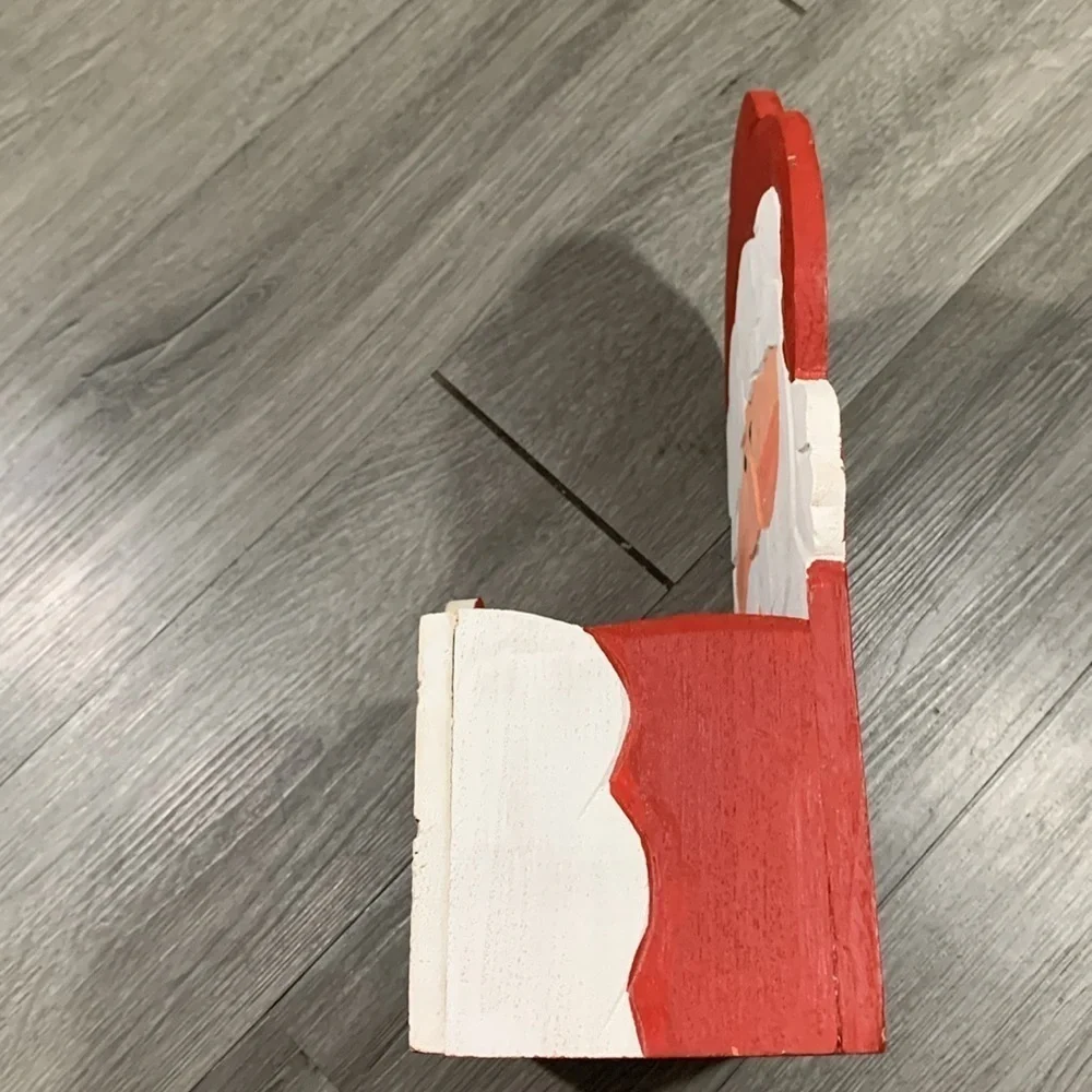 Pier 1 Imports Vintage Painted Santa Shelf/Mailbox Wall Hung Decoration‎ NWT